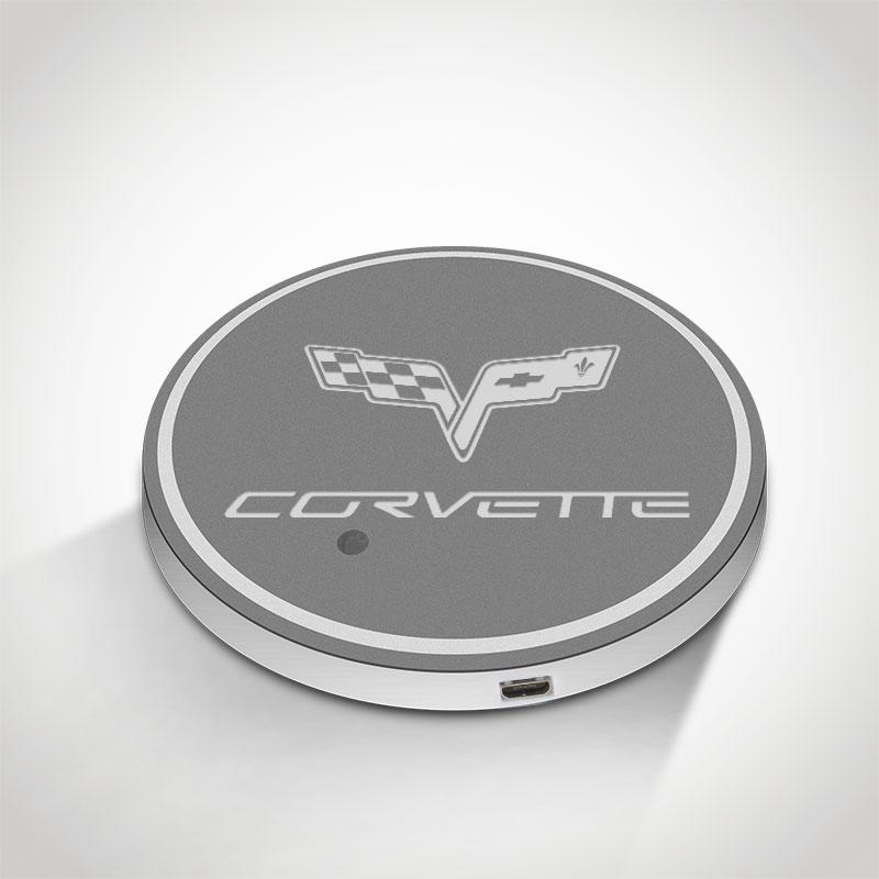 Corvette LED Car Logo Coaster 2pcs