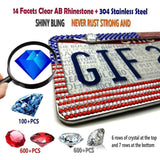 Car Fitg 2019 Newest Bling Rhinestone Premium Stainless Steel License Plate Frame