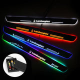 Lamborghini Door Sills Trim Plates | Batteries Powered Door Sill Lights For Car Decorative Light Upgrade