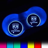 Dodge LED Car Logo Coaster 2pcs