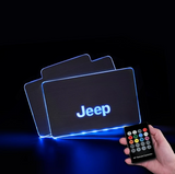 CarFitg™  JEEP Acrylic LED Foot Mats | Car logo illuminating mat