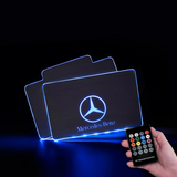 CarFitg™  Mercedes-Benz Acrylic LED Foot Mats | Car logo illuminating mat