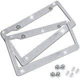 Car Fitg 2019 Newest Bling Rhinestone Premium Stainless Steel License Plate Frame