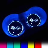 Corvette LED Car Logo Coaster 2pcs