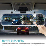 Latest Full-Screen LCD Rearview Mirror, Front And Rear Car Recorder