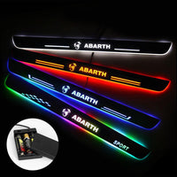 Abarth Door Sill Pan | Batteries Powered LED Door Sills Entry Guards Light | Car Accessories