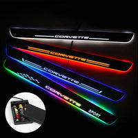 Corvette Batteries Powered Door Sill Threshold | Lighted Door Sills | Car Light Accessories