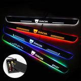 Dacia Door Sills Trim Plates | Batteries Powered Door Sill Lights For Car Decorative Light Upgrade