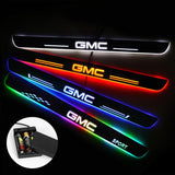 GMC Door Sill Pan | Batteries Powered LED Door Sills Entry Guards Light | Car Accessories