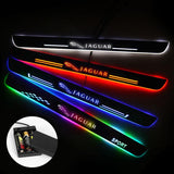 Jaguar Door Sill Pan | Batteries Powered LED Door Sills Entry Guards Light | Car Accessories