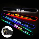 Lada Batteries Powered Illuminated Door Sills | Door Sill Protector | Car Decorative Light Upgrade