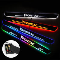 PONTIAC Batteries Powered Illuminated Door Sills | Door Sill Protector | Car Decorative Light Upgrade