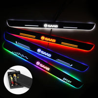 SAAB Door Sills Trim Plates | Batteries Powered Door Sill Lights For Car Decorative Light Upgrade