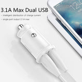 Mini USB Car Charger For Mobile Phone Tablet GPS 3.1A Fast Charge