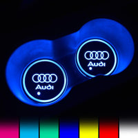 Audi LED Car Logo Coaster 2pcs