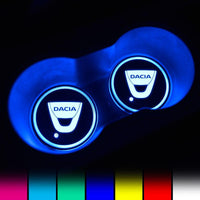 Dacia LED Car Logo Coaster 2pcs